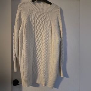 Cozy Cream Cable Knit Sweater Dress